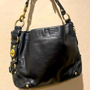 Coach, black leather bag
